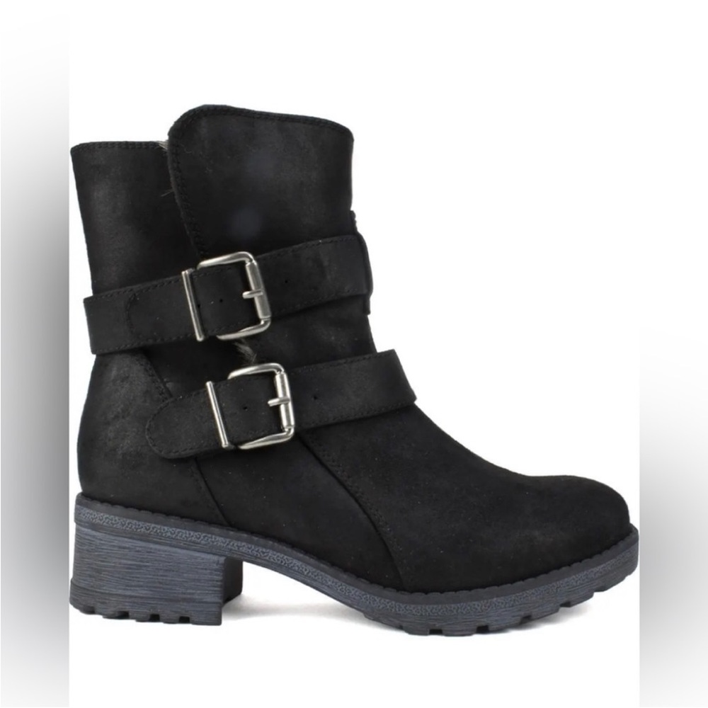 White Mountain Black Suede Chastity Ankle Bootie NEW IN BOX